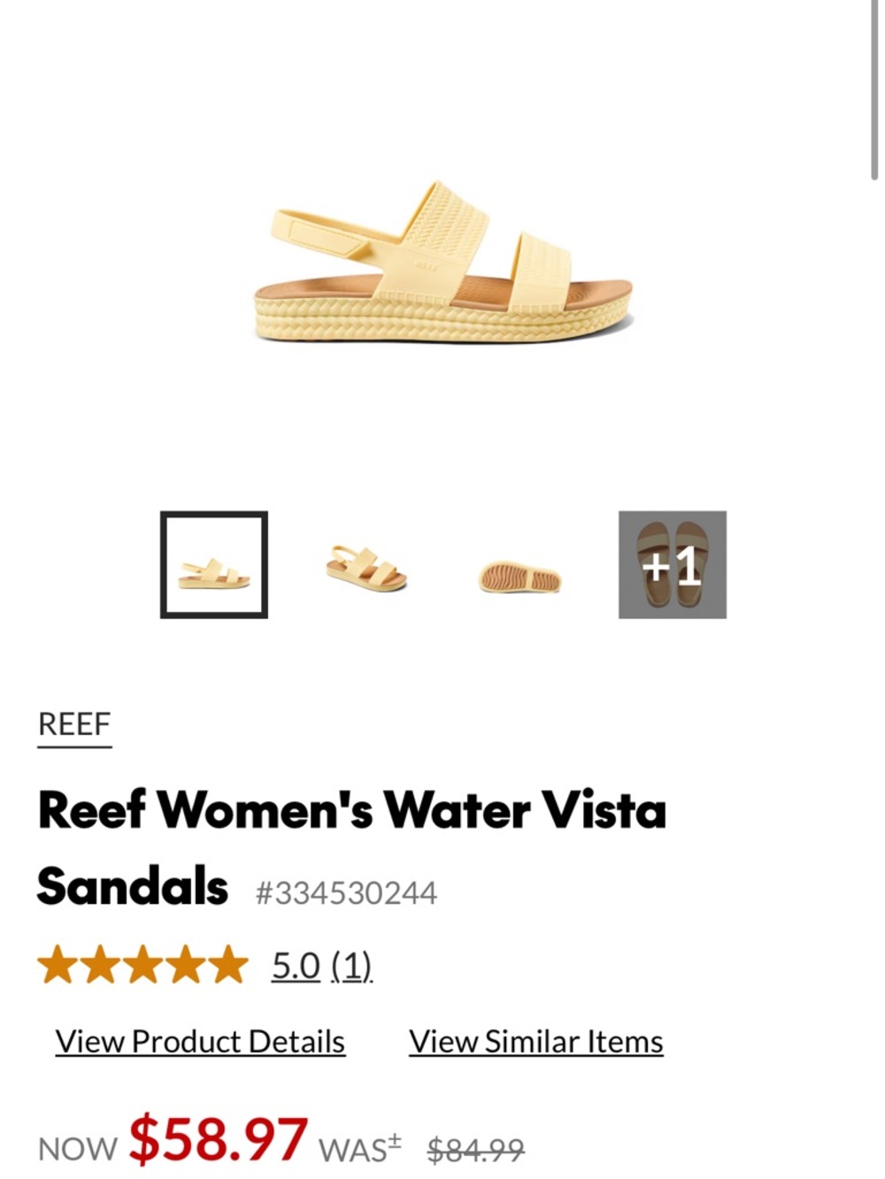 Reef Women's Water Vista Sandals - Pale Yellow